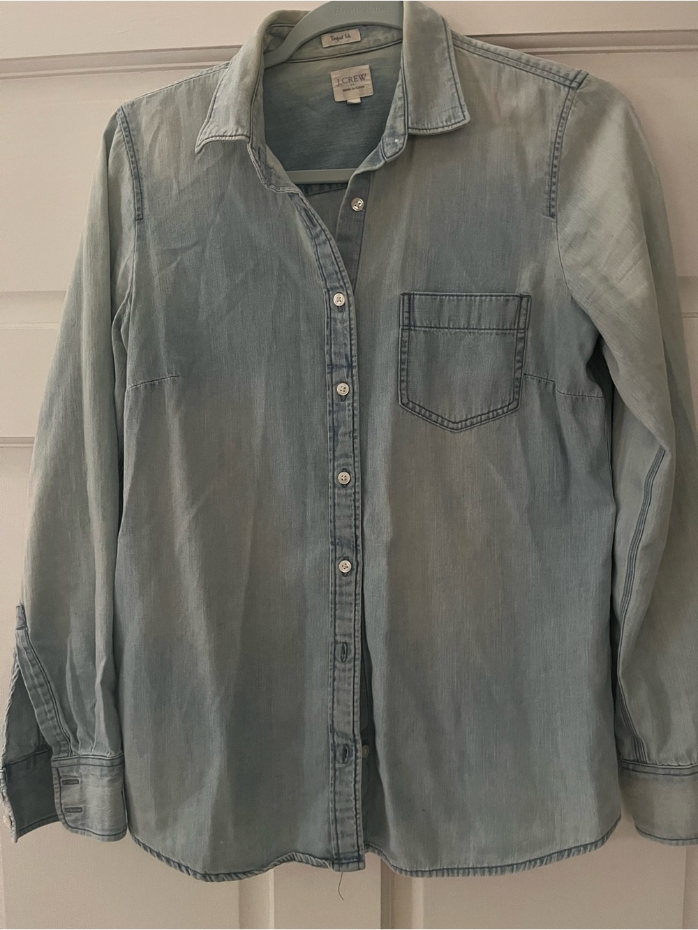 J. Crew Light Wash Denim Button-Up Shirt - Light Blue
